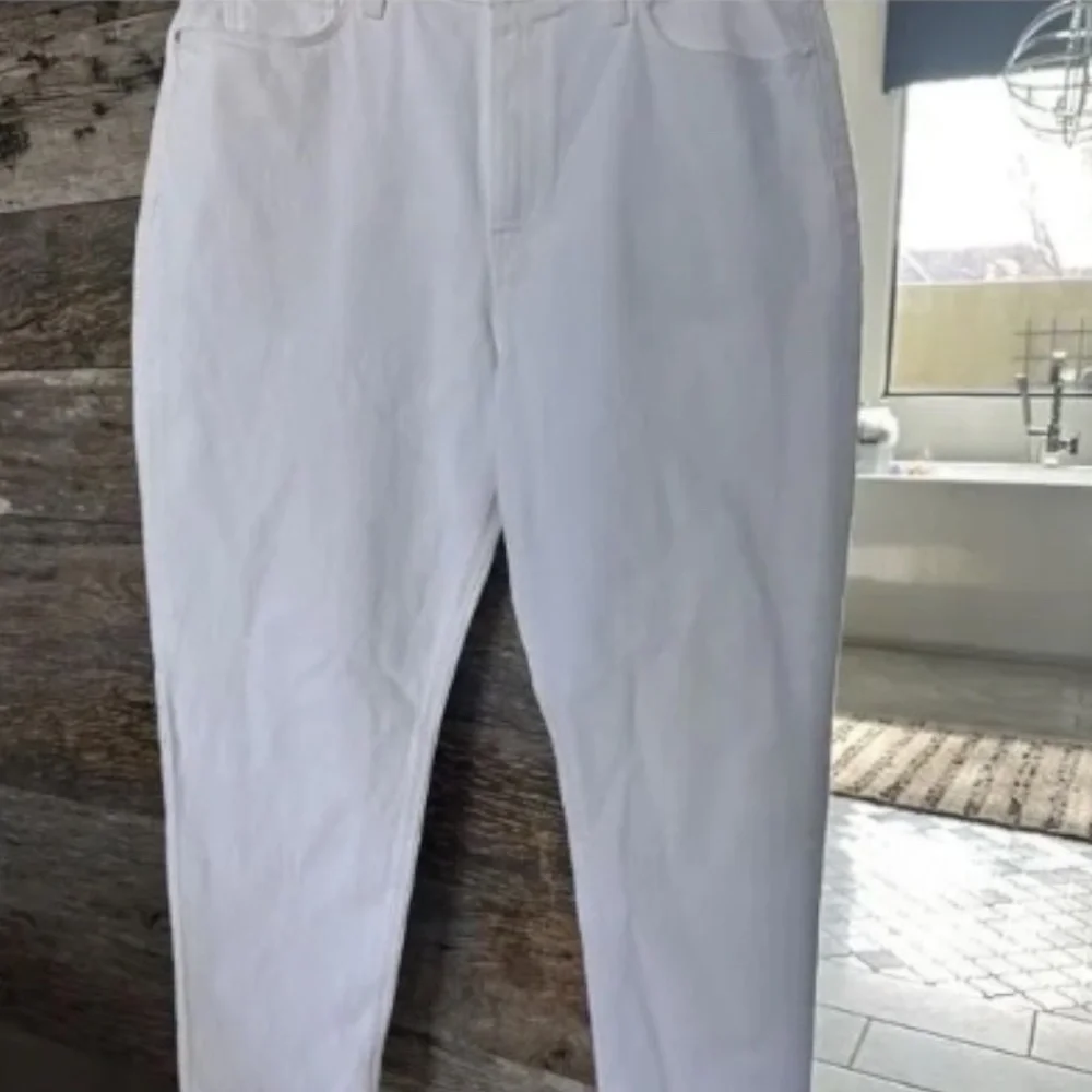 Hudson Bettie High Waist Tapered Jeans White Size 31 NWT